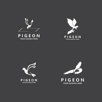 pigeon oiseau logo vecteur icône illustration modèle de conception