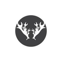 cerf bois logo modèle illustration conception vecteur