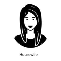 icône moderne de femme au foyer vecteur