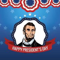 affiche de la fête des présidents heureux avec abraham lincoln vecteur