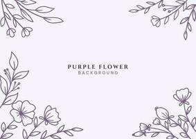 magnifique main tiré violet fleurs et feuilles sur blanc Contexte pour mariage invitation ou engagement ou salutation carte vecteur