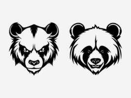 Panda main tiré logo conception illustration vecteur