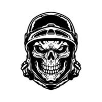 unique main tiré logo conception avec une crâne zombi avec une moto motard casque, représentant rébellion, danger, et une sans peur esprit vecteur