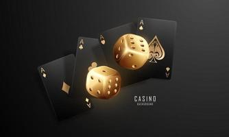 jetons de casino main de poker gagnant des cartes à jouer volant des jetons réalistes pour jouer de l'argent pour la roulette ou le poker vecteur
