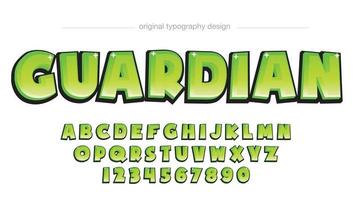 typographie de jeu de dessin animé vert néon vecteur