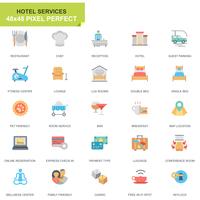 Simple Set Hotel Services Flat Icons pour sites Web et applications mobiles vecteur