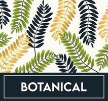 lettrage botanique en affiche avec des feuilles dorées et vertes vecteur