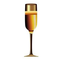 icône de célébration de coupe de champagne doré vecteur
