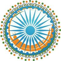 ashoka roue dans magnifique rangoli conception pour Indien république journée. vecteur