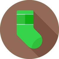 vert chaussettes icône sur marron circulaire Contexte. vecteur