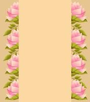 affiche de jardin de belles fleurs avec cadre rose roses vecteur