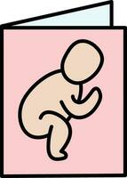 bébé carte coloré icône dans plat style. vecteur