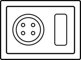 tableau électrique icône dans noir ligne art. vecteur