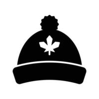 érable feuille sur chapeau montrant concept vecteur de canadien culturel chapeau, personnalisable icône