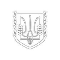 manteau de bras de Ukraine. ukrainien symboles. ligne art. vecteur