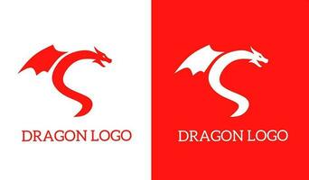 illustration vecteur graphique de modèle logo rouge dragon