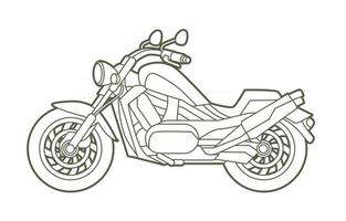 contour moto chopper moto vecteur