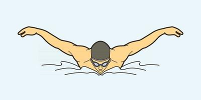 nageur sport d'action natation vecteur