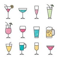 icône de boisson fraîche colorée vecteur