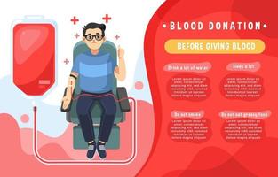 infographie simple de don de sang vecteur