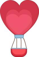 Créatif cœur en forme de chaud air ballon en volant pour l'amour concept. vecteur