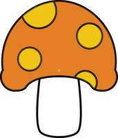 champignon dans Orange et crème couleur. vecteur