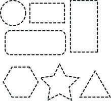 formes avec à pois ligne cercles, rectangles, Triangles, rectangles, étoiles et hexagones vecteur collection