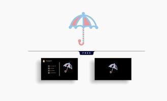 parapluie noël icône design vecteur conception de carte de visite gratuite