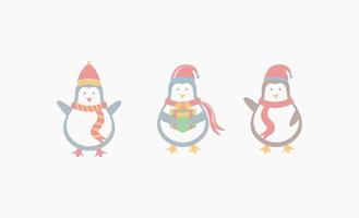 conception d'icône de pingouin de noël vecteur