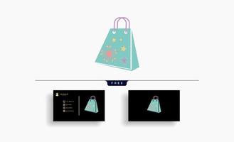 sac de noël shopping icône design vecteur conception de carte de visite gratuite