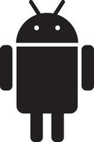 noir et blanc isolé Android logo. vecteur
