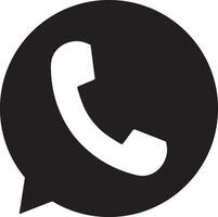 noir et blanc WhatsApp logo. vecteur