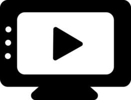 vidéo joueur noir et blanc icône dans plat style. vecteur