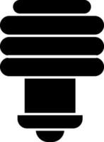 isolé lumière ampoule. glyphe icône ou symbole. vecteur