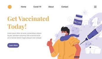 page de destination du vaccin covid 19 vecteur