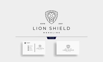 lion monoline logo design vector illustration