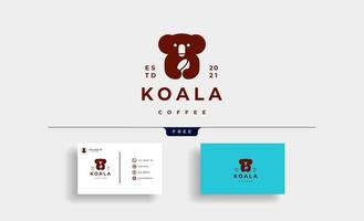Logo de grain de café koala icône illustration vectorielle vecteur
