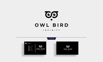 Owl infinity logo icône vector design illustration