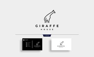 girafe accueil logo icône design vector illustration