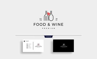 illustration vectorielle de conception de logo de nourriture et de vin vecteur