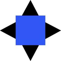 plat style noir et bleu géométrique élément. vecteur
