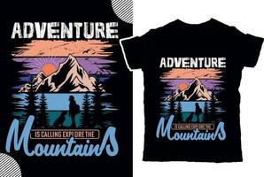 aventure est appel explorer le montagnes, t chemise conception vecteur