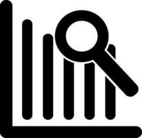 glyphe icône de Les données une analyse avec bar graphique. vecteur