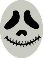 horreur visage de Halloween crâne dans elliptique forme. vecteur