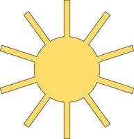 isolé icône de Soleil dans Jaune couleur. vecteur