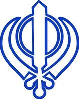 bleu Khanda sikhisme religion symbole. vecteur