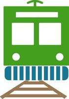 plat illustration de vert train. vecteur