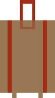 marron et rouge Voyage sac ou valise symbole dans plat style. vecteur