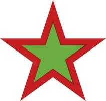 rouge et vert Couleur étoile icône. vecteur