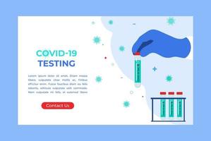 tubes à essai covid19 avec échantillon de salive test de coronavirus vecteur